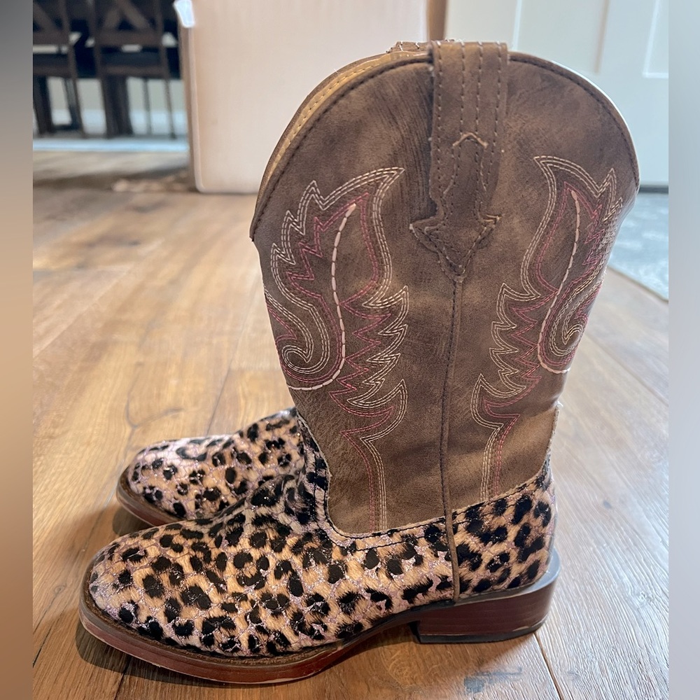 Pink Sparkle Roper Leopard Boots